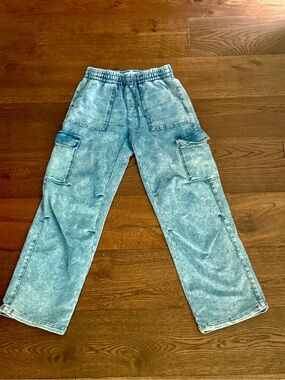 Vanilla Star Light Blue Washed Cargo Jeans